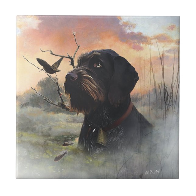 German Wirehaired Pointer Tile (Front)