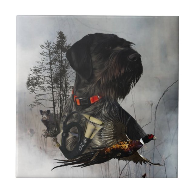 German Wirehaired Pointer     Tile (Front)