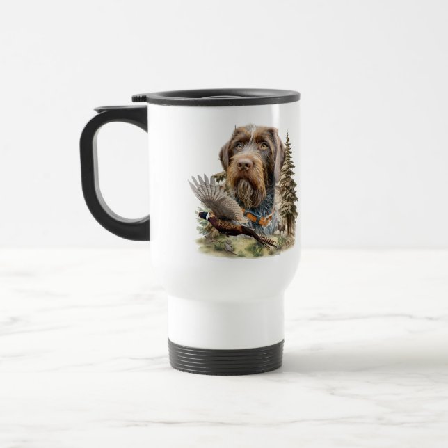 German Wirehaired Pointer Travel Mug (Left)