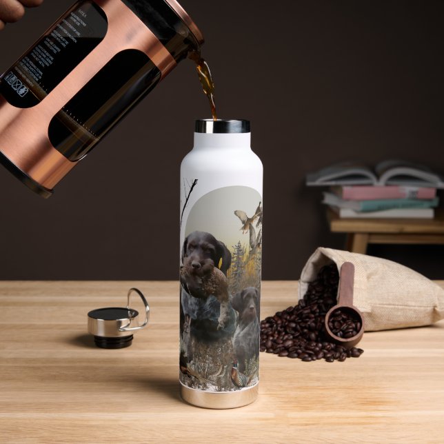 German Wirehaired Pointer  Water Bottle (Coffee)