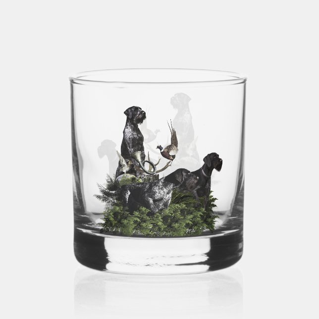  German Wirehaired Pointer     Whiskey Glass (Front)
