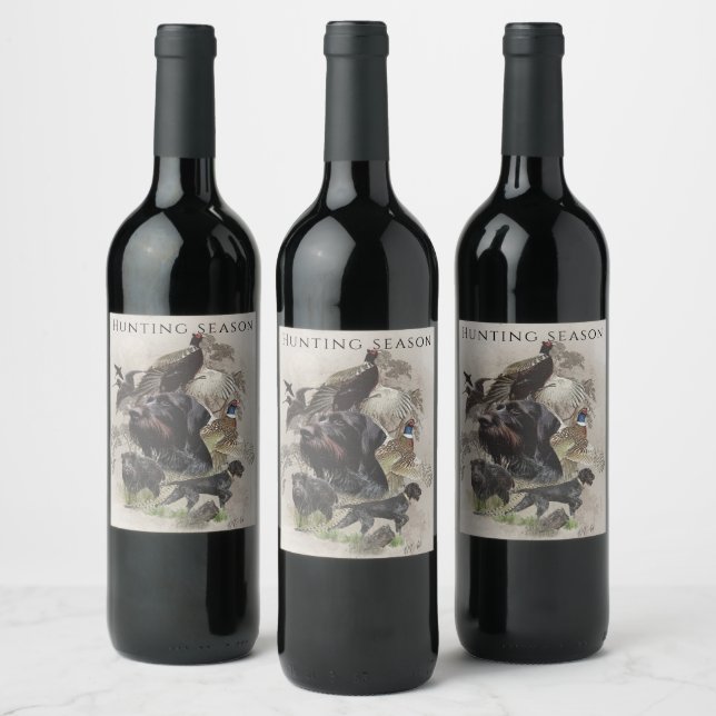  German Wirehaired Pointer     Wine Label (Bottles)