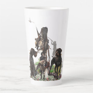 German Wirehaired Pointers, Pheasant hunting Tapes Latte Mug