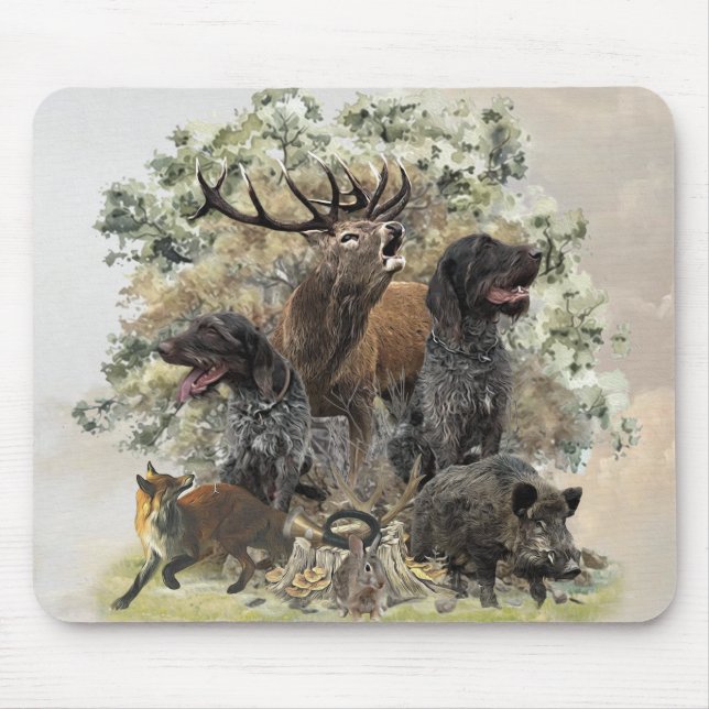 German wirehaired pointers, The Passion for Huntin Mouse Pad (Front)