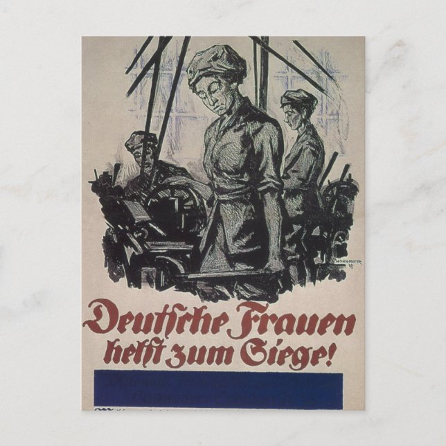 German women, work_Propaganda Poster Postcard (Front)