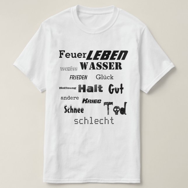 German word Cloud T-Shirt (Design Front)