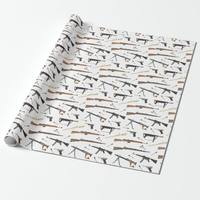 German WW2 Weapons Wrapping Paper (Unrolled)