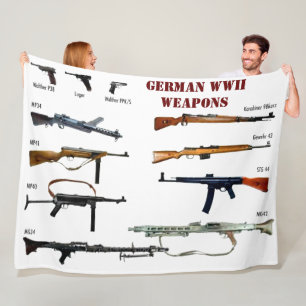 GERMAN WWII WEAPONS FLEECE BLANKET