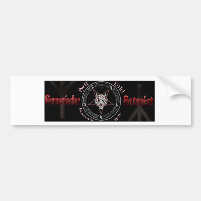 Germanic Satanist Bumper Sticker (Front)