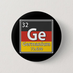 Germanium - Germany Flag German Science 6 Cm Round Badge