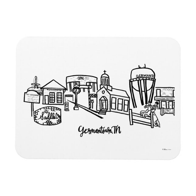 Germantown Skyline Refrigerator Magnet (Horizontal)