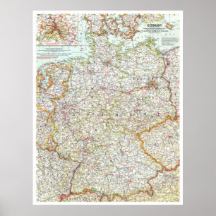 " Germany: 1959/today - Detailed map Poster