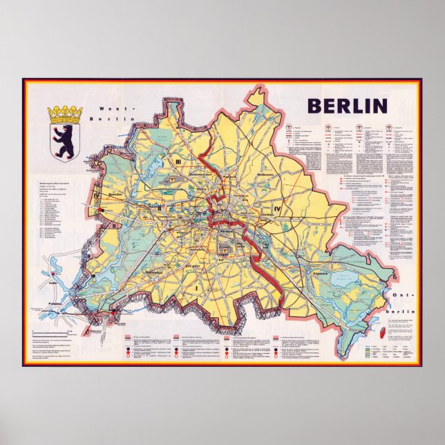 Germany: 1962 Berlin - Karte der geteilten Stadt Poster (Front)