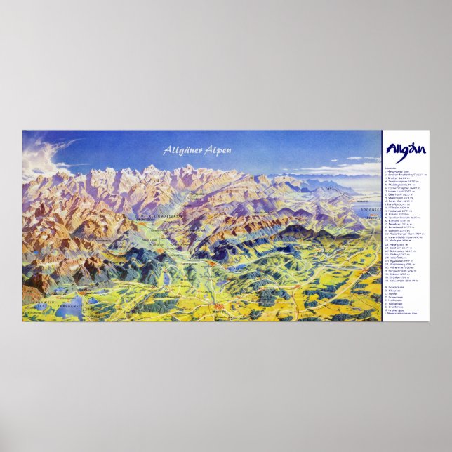 "Germany: 2021/today - Allgäuer Alpen Panorama Poster (Front)