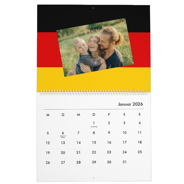 Germany | Add Your Photo German Flag 2026 Calendar (Jan 2026)