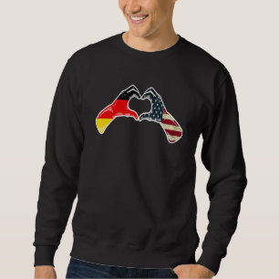 Germany American USA Flag   USA German Heart Sweatshirt