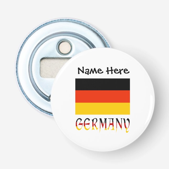 Germany and German Flag Personalised Bottle Opener (Front)