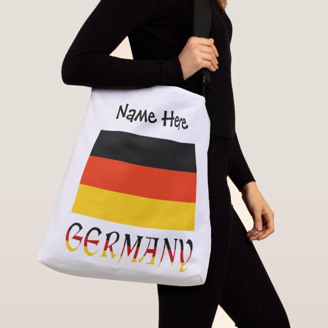 Germany and German Flag Personalised Crossbody Bag (Close Up)