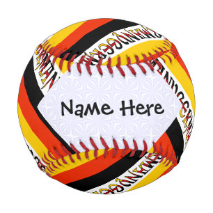 Germany and German Flag Tiled with Your Name Baseball