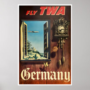 Germany Art German Travel Poster TWA Print