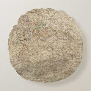 Germany Atlas Map Round Cushion