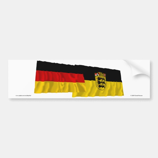 Germany & Baden-Wuerttemberg Waving Flags Bumper Sticker (Front)
