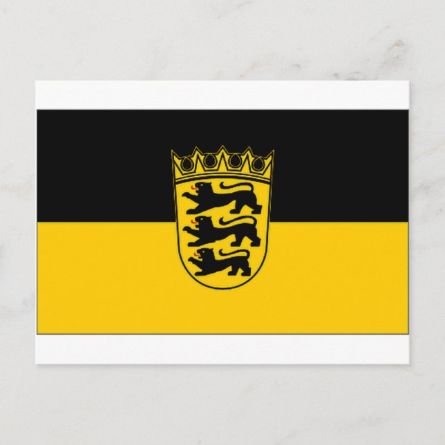 Germany Baden Wurttemberg Flag Postcard (Front)