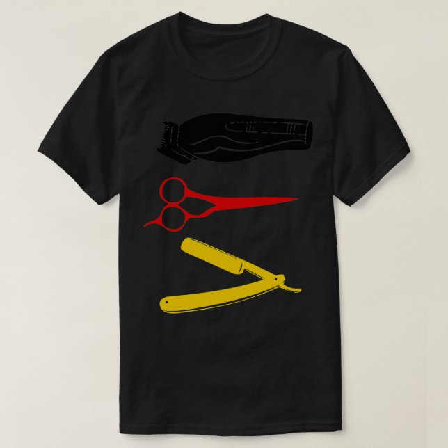 Germany Barber Flag HairstylistFunny American Barb T-Shirt (Design Front)