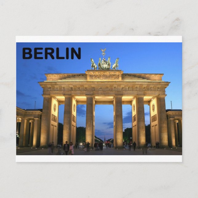 Germany Berlin Brandenburger Tor abends Postcard (Front)