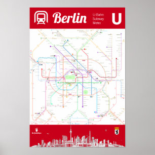 " Germany: BERLIN Metro Metro MAP ... Poster