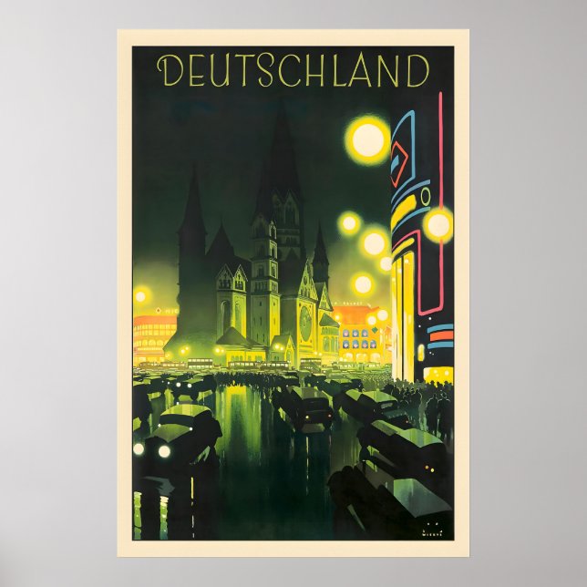 Germany Berlin Vintage Travel Poster (Front)