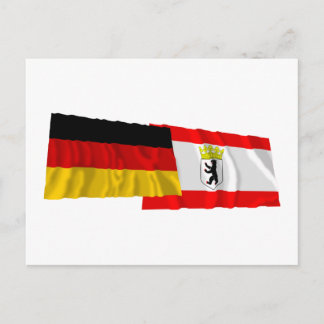 Germany & Berlin Waving Flags Postcard