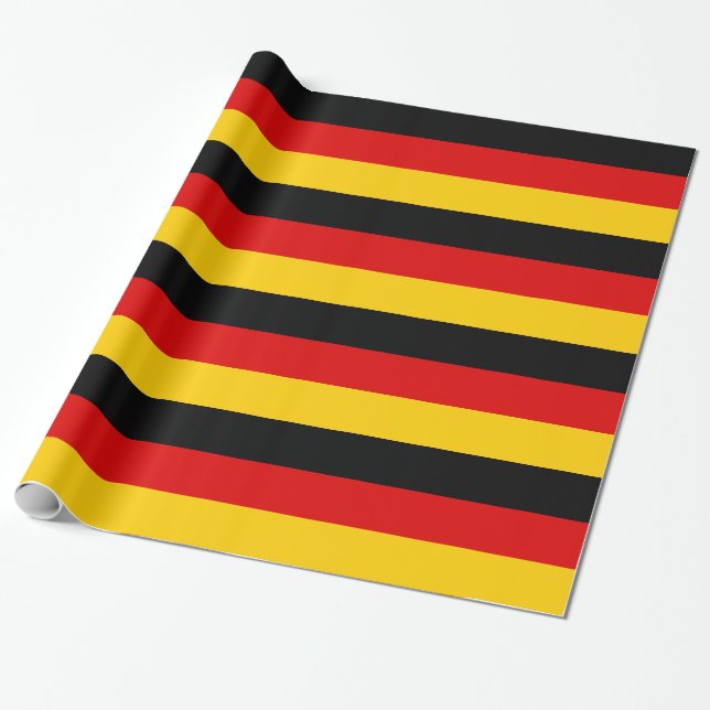 Germany: black red yellow gold stripes wrapping paper (Unrolled)