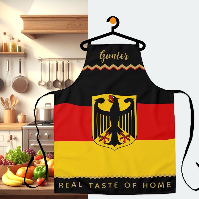 Germany Chefs Apron, Kitchen, German Flag Apron (German Chefs Apron / Patriotic, Name)