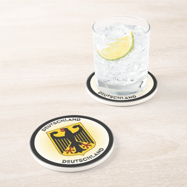Germany Coat of Arms Circle Shape Coaster (Side)