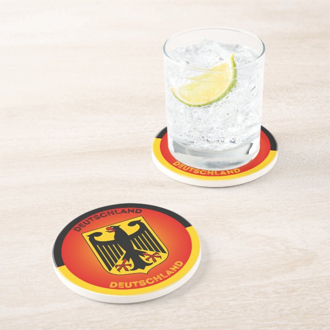 Germany Coat of Arms Circle Shape Coaster (Side)