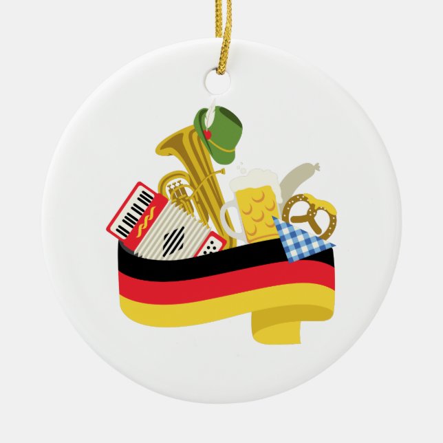 Germany Country Ceramic Tree Decoration (Front)