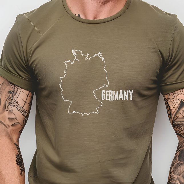 Germany Country Map Outline German Boundary Line T-Shirt (Creator Uploaded)