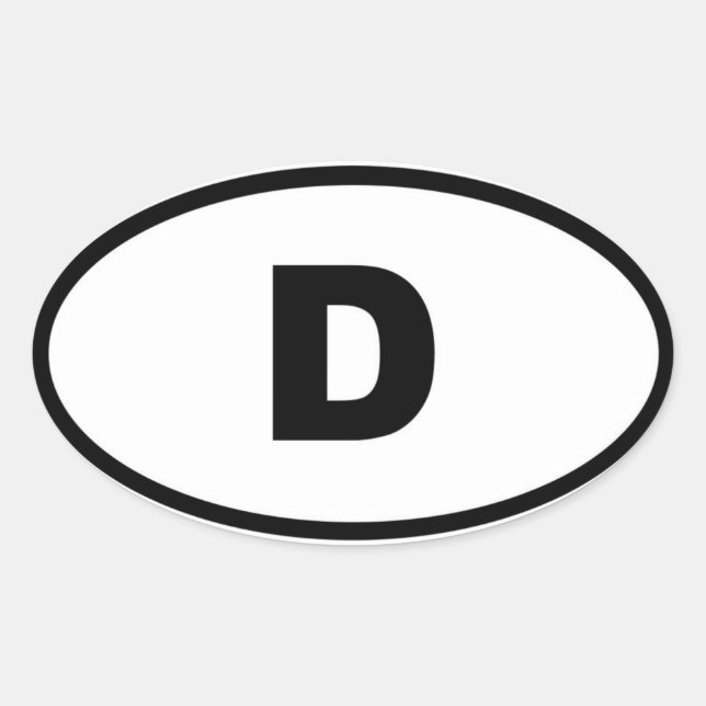 Germany - D - European Oval Sticker (Front)