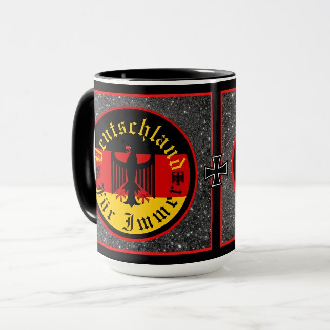 Germany/Deutschland Forever/black eagle/iron cross Mug (Front Left)