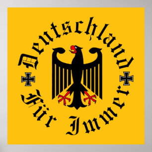 Germany/Deutschland Forever/black eagle/iron cross Poster