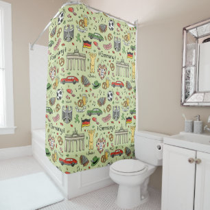 Germany Doodles Shower Curtain