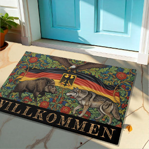Germany, Eagle Flag, Boar and Wolf Art Doormat