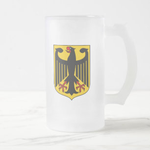 germany emblem frosted glass beer mug