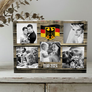 Germany family photo block,  German flag, wood