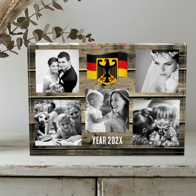 Germany family photo block,  German flag, wood (Germany Family / Wedding Photo Block)