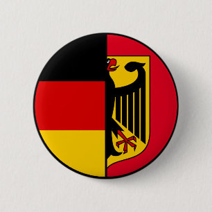Germany Flag and Coat of Arms Patriotic 6 Cm Round Badge