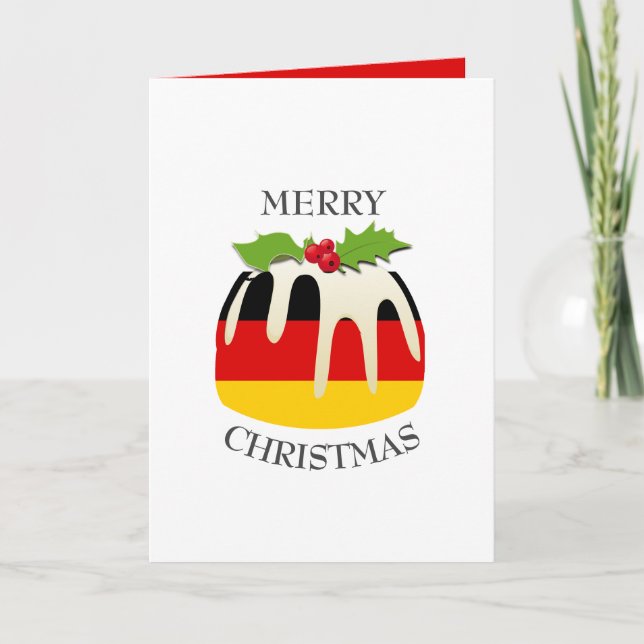 GERMANY FLAG | Christmas Pudding | Festive Holiday Card (Front)
