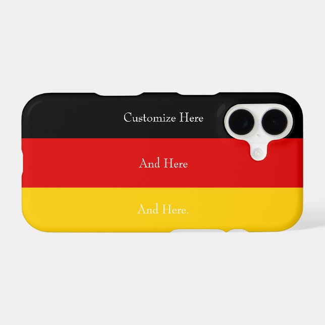 Germany Flag Colours Black Red Gold Personalised C (Back (Horizontal))