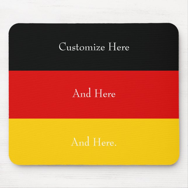 Germany Flag Colours Black Red Gold Personalised Mouse Pad (Front)